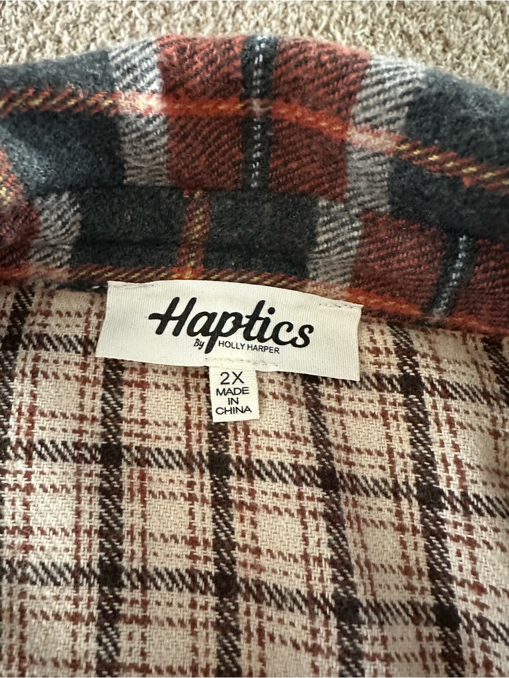 Haptics by Holly Harper Women’s Plaid Coat Jacket - Rust & Black